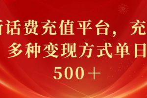 最新花费充值平台，充值88折，多种变现方式单日收益500＋