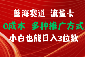蓝海赛道流量卡0成本小白也能日入三位数