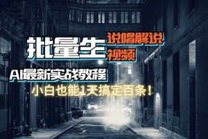 【AI最新实战教程】批量生成说唱解说视频，小白也能1天搞定百条！