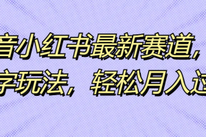 抖音小红书最新赛道，生僻字玩法，轻松月入过万