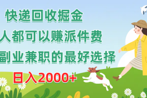 快递回收掘金，副业兼职的最好选择，新手小白当天上手，轻松日入2000+