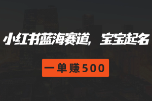 小红书蓝海赛道，软件自动化宝宝起名，一单赚500