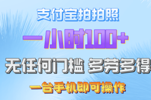 支付宝拍照 一小时轻松100+ 无门槛 手机可做