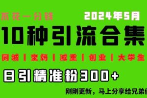 0投入，每天搞300+“同城、宝妈、减重、创业、大学生”等10大流量！