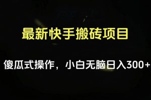 最新快手搬砖挂机项目，傻瓜式操作，小白无脑日入300-500＋