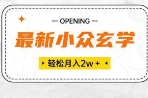 最新小众玄学项目，月入2W＋ 无门槛高利润，小白也能轻松掌握