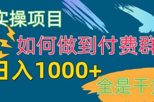 付费群赛道，日1000+付费群-附带引流协议