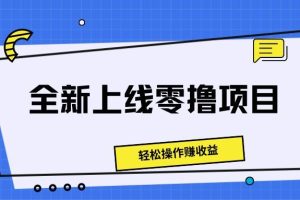 全新上线零撸项目，轻松操作赚收益