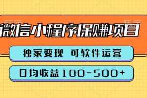 腾讯官方微信小程序保赚项目，日均收益100-500+