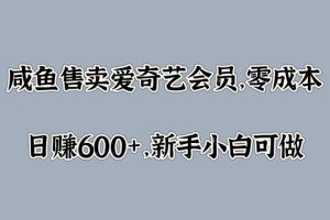 咸鱼售卖爱奇艺会员，零成本，日赚600+，新手小白可做