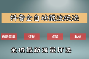 抖音自动截流新玩法：如何利用软件自动化采集、评论、点赞，实现抖音精准截流？