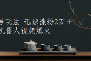 最新起号玩法，AI机器人视频爆火，迅速涨粉2万＋