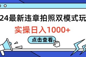 2024最新违章拍照双模式玩法，实操日入1000+