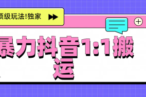 暴力抖音1：1搬运，独创顶级玩法!独家研发!