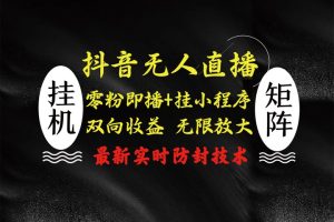 抖音无人直播最新独家玩法，小雪花+撸音浪双向收益，可矩阵放大