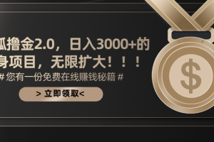 搜狐撸金2.0，日入3000+，可无限扩大的翻身项目。