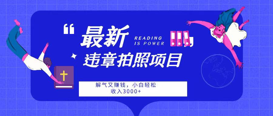 最新违章拍照项目，解气又赚钱，随手一拍，轻松收入3000➕