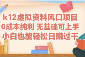 (14810期)k12虚拟资料风口项目,小白也能轻松日赚四位数