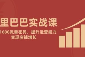 (14830期)阿里巴巴实战课:掌握1688流量密码,提升运营能力,实现店铺增长