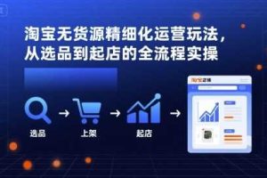 淘宝无货源精细化运营玩法,从选品到起店的全流程实操