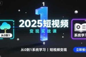2025短视频变现实战课,从0到1系统学习短视频变现