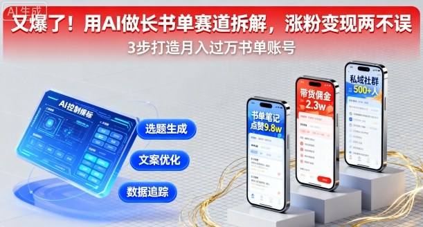 又爆了！用AI做长书单赛道拆解，涨粉变现两不误